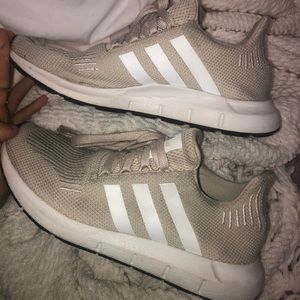 Tan adidas boost sneakers